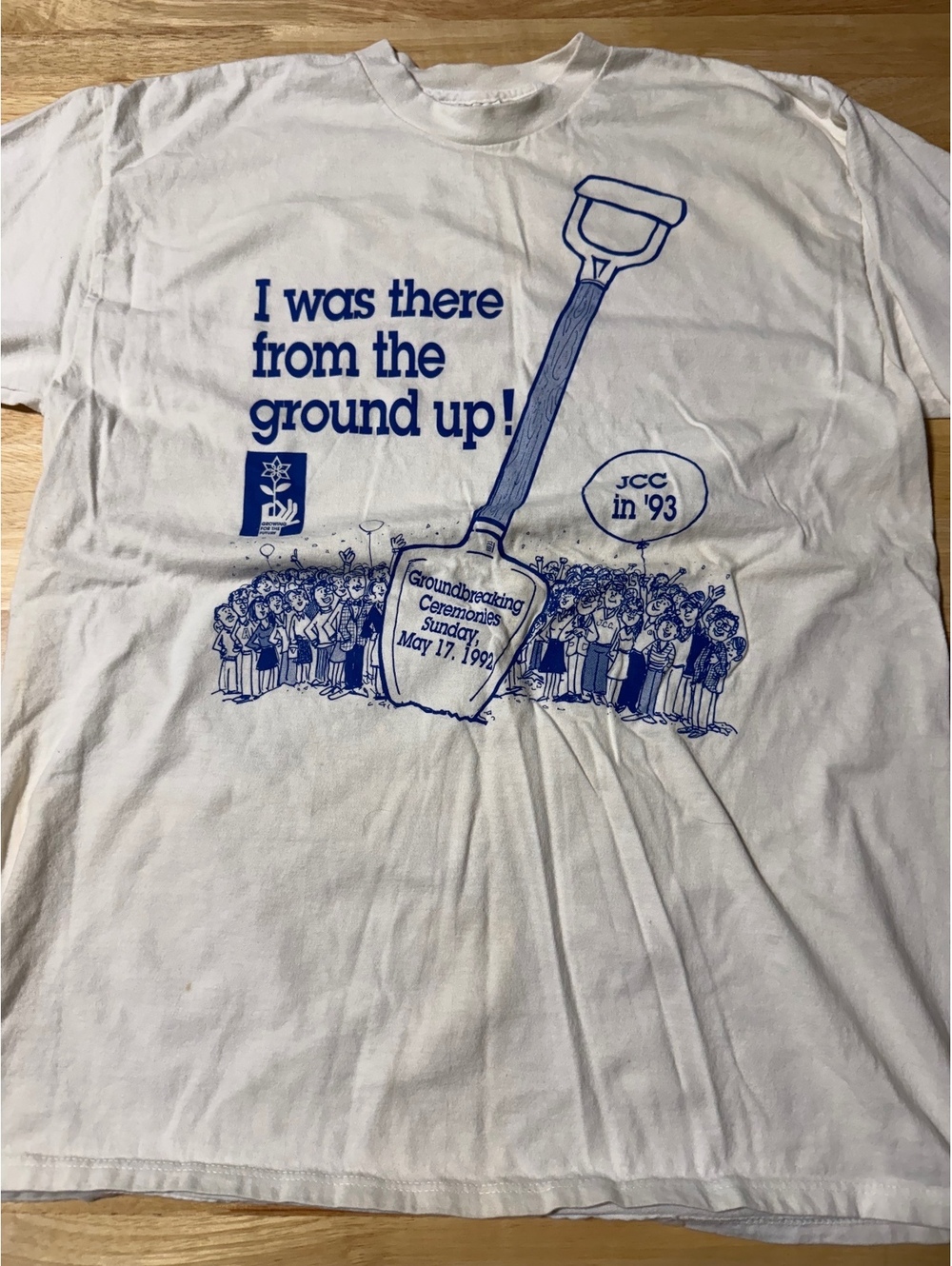 Vintage 1992 Starter JCC Groundbreaking Graphic T-Shirt White Men’s Large